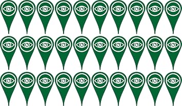 StickerTalk Eye Wash Station Map Pointer Stickers, 1 Sheet of 30 Stickers, 0.5 inches by 1 inch Each
