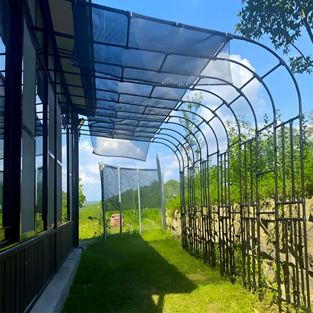 Stabiler Gartenbogen aus Metall für Kletterpflanzen - wetterfester halber Rosenbogen schwarz 150 x 240 cm - ideal für Garten und Rasen