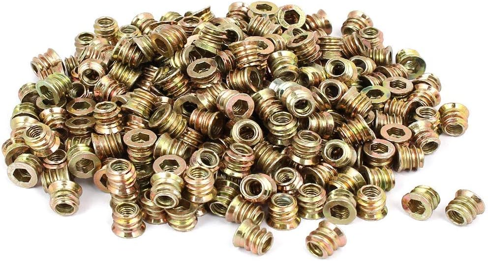 New Lon0167 Wood Furniture Featured Fixing Insert Interface reliable efficacy Hex Socket E-Nut 6mmx10mm 300pcs(id:cba 3a 9f b85)