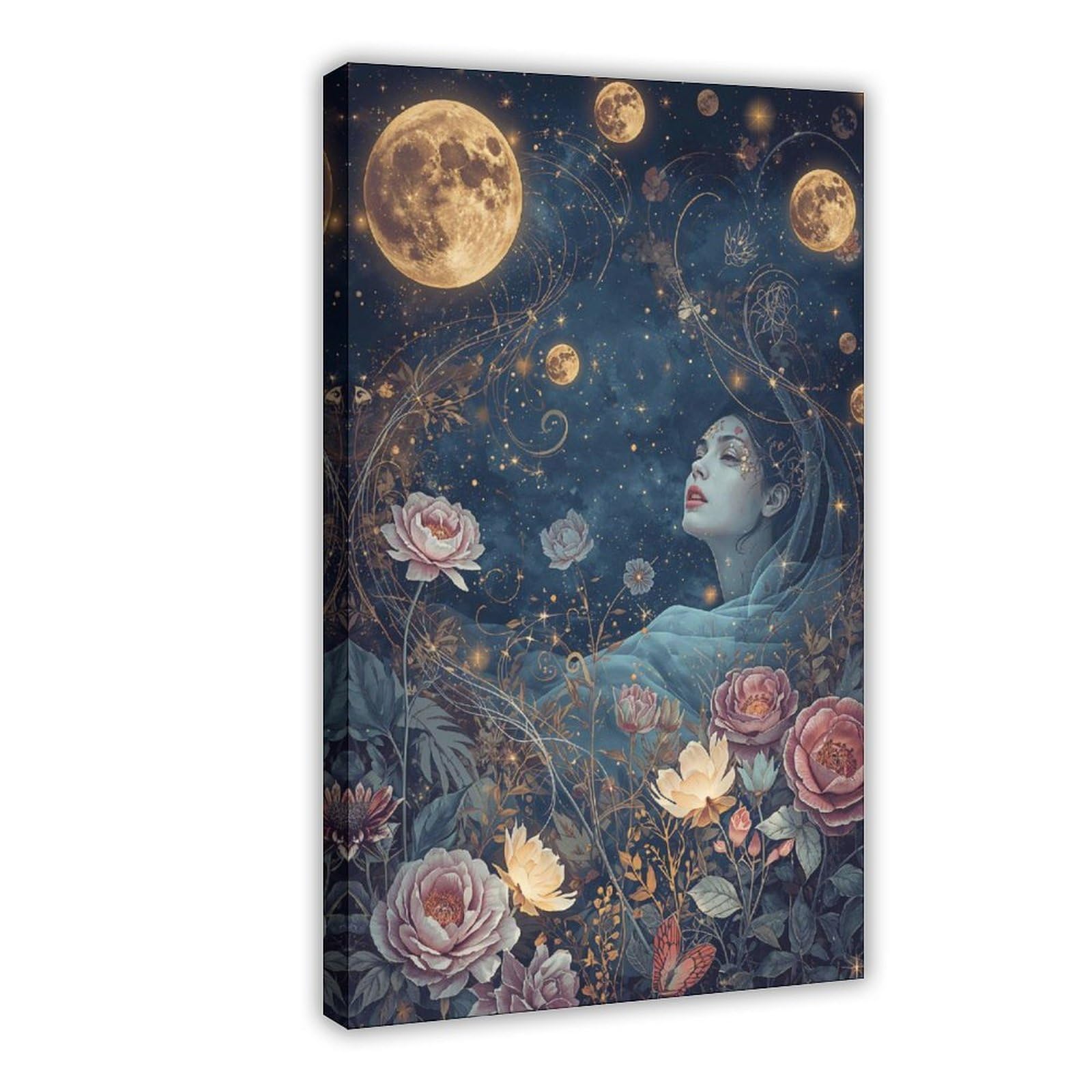 WRTYVE Lunar Reverie Poster Canvas Poster for Dorm Room Decor Gift