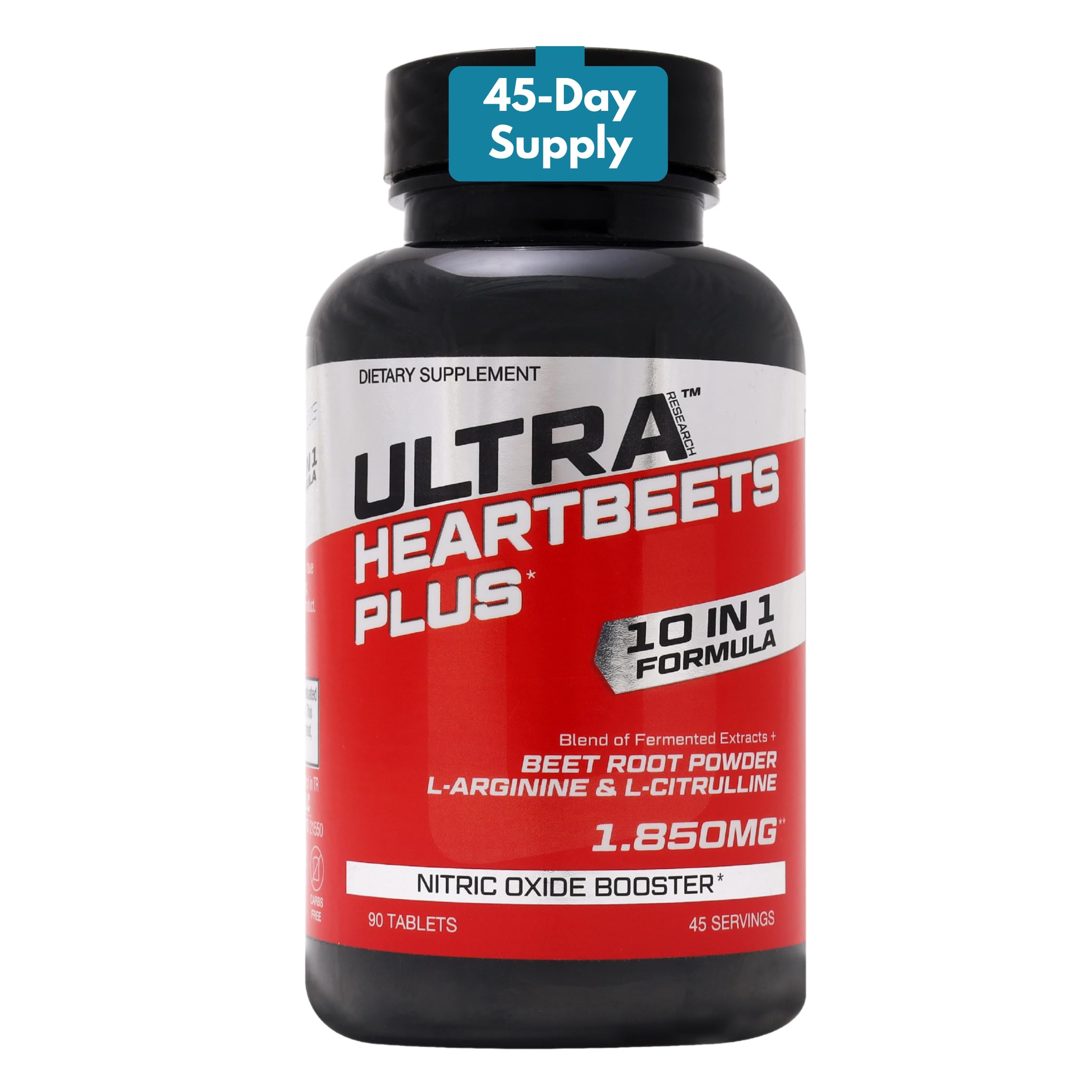 Ultra Research Pré-treino com beterraba, L-arginina e L-citrulina, 90 comprimidos