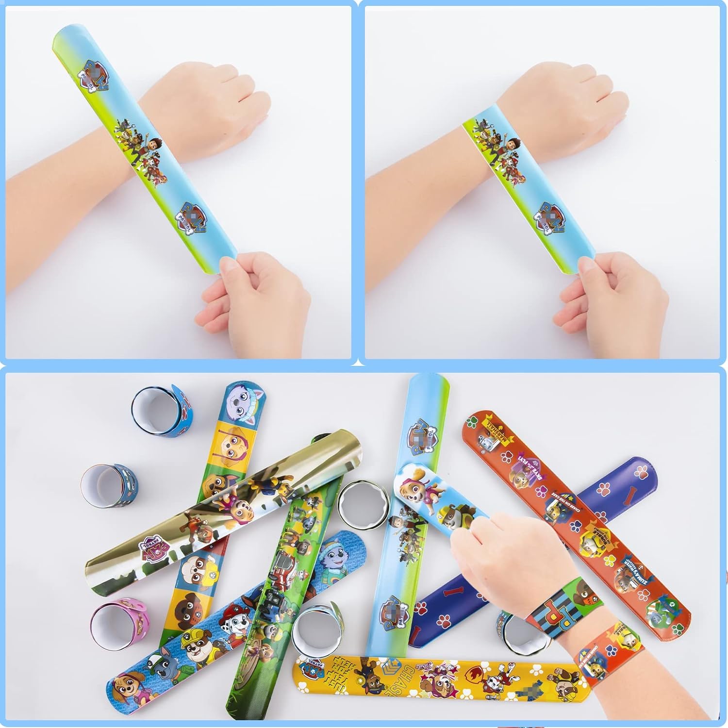 30 Braccialetti Slap Per Bambini - Theme Cartoon Dog, Regalo Compleanno, Feste, Colorati E Regolabili - Foto 7