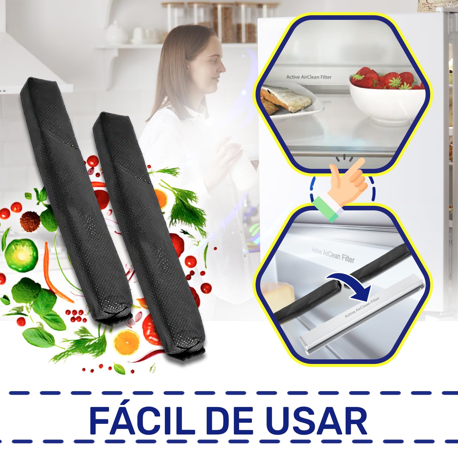 2 Piezas Filtro Carbon Activo para Frigorífico con Código Original 07236280 7236280 para Miele - MONTERAL