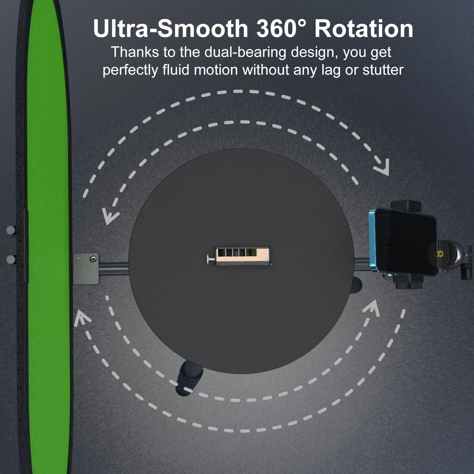 Fabater Obrotowy Rig do kamery 360°, profesjonalny obrotowy stół fotograficzny, regulowane ramię do lustrzanki cyfrowej lub smartfona, przenośna obrotowa platforma wideo Spinner