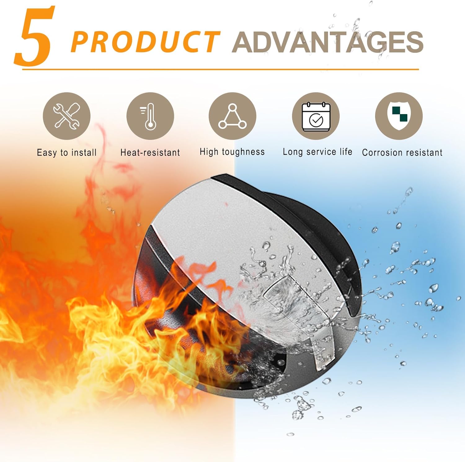 atgestore 72731 700834 Cooktop Knobs Replacement for Dacor Samsung Stove Parts PGM365-1S/NG Dacor Gas Range Parts Stove Top Knobs Black Plastic Burner Control Knobs 5 Pcs