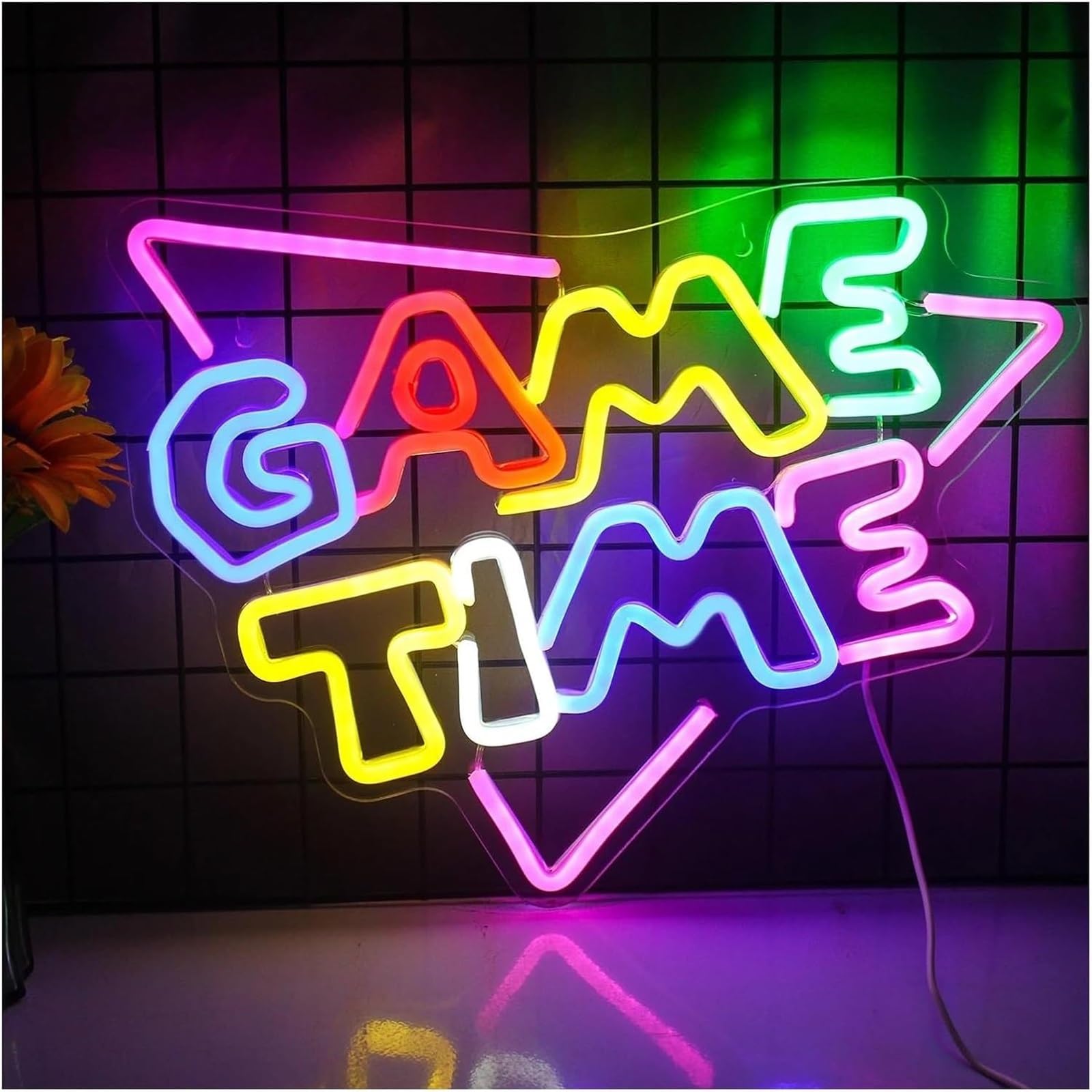 Wexxaii neon Light Sign Colorful Neon Sign Lights for Game Time, Light Signs for Wall Decoration