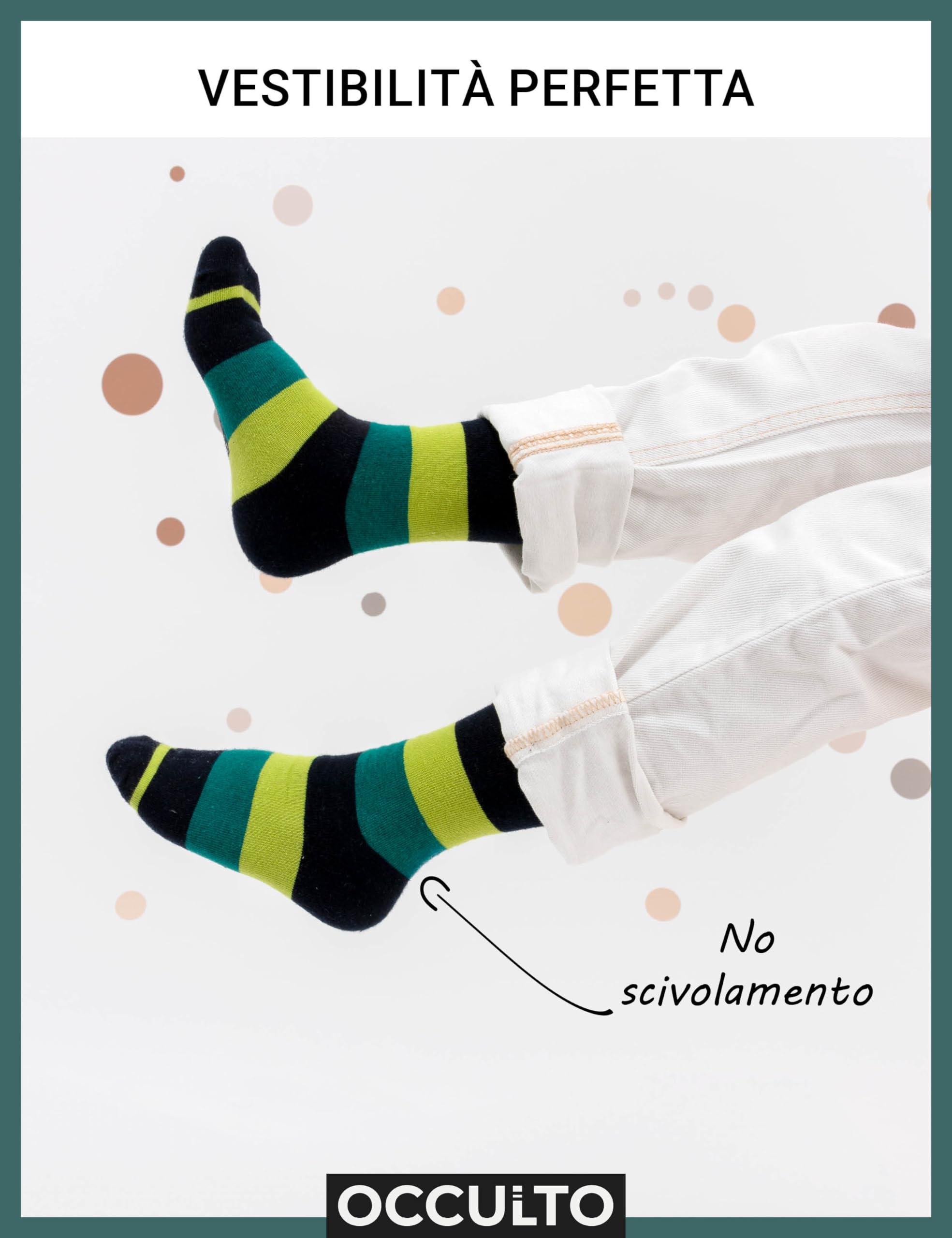 Occulto Calzini Colorati Bambino e Bambina Pacco da 10 (modello: Estilo)