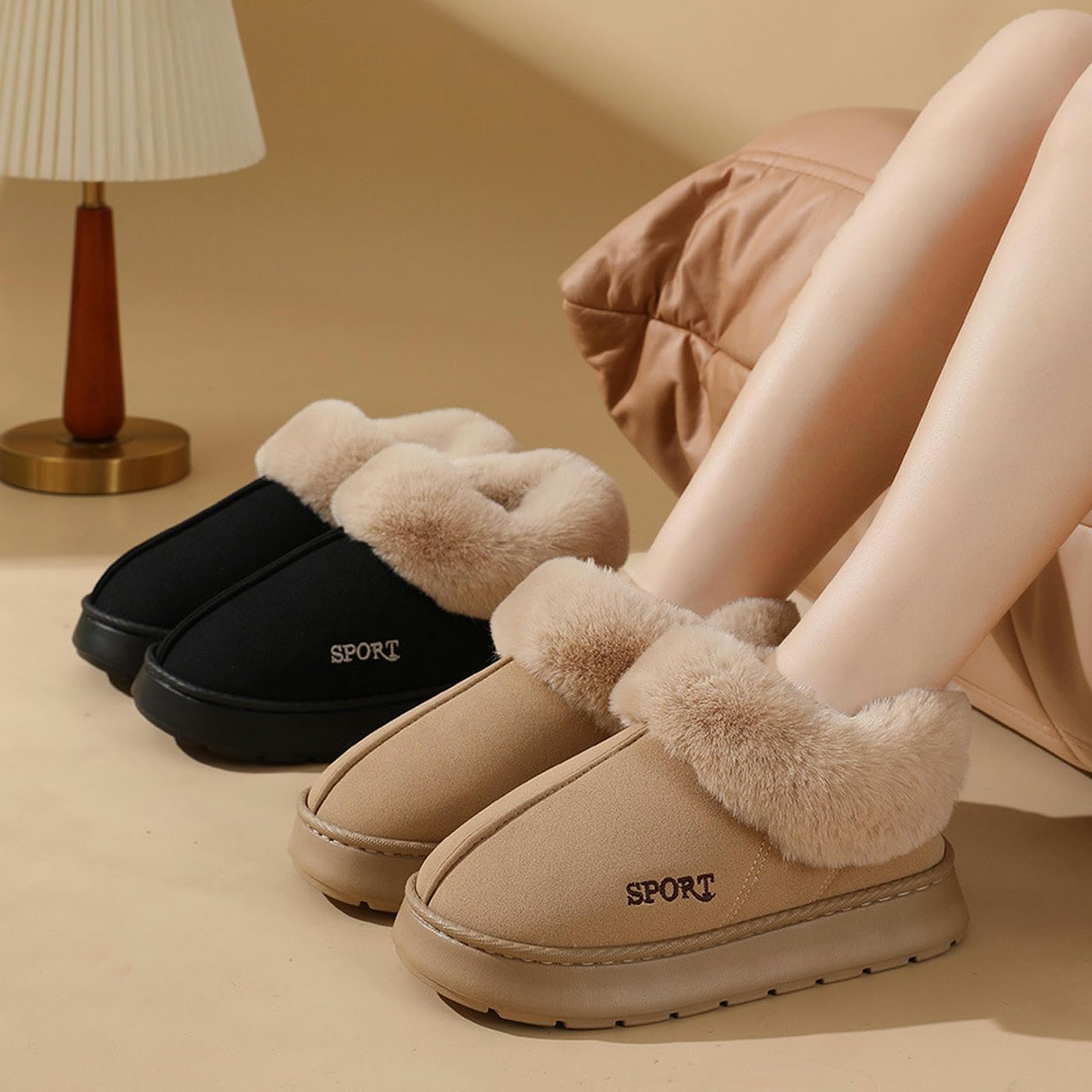 Pantofole Donna Pantofole da Uomo con Tacchi per Calore Invernale, Suola Spessa, Velluto E Scarpe di Cotone per Tutta La Partita per Donne-rosa-38-39 Adatto