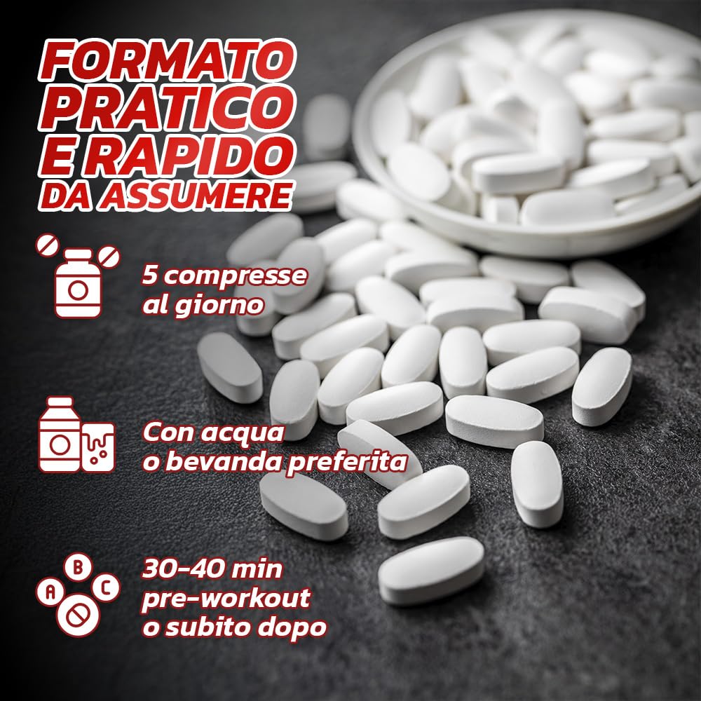 PROLABS – Bcaa Aminoacidi Ramificati Compresse 8.1.1, Amminoacidi 100% Veg con Vitamina B6, B1 e L-Leucina (8 parti) Crescita e Recupero Muscolare, Integratore Post e Pre Workout, 150 Tablet (1000 mg)