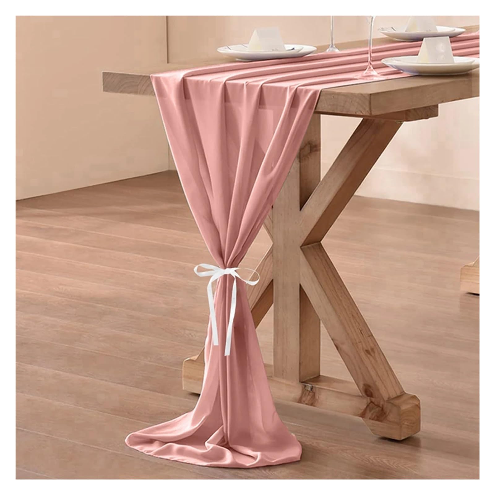 Chiffon Tischläufer 200 x 60 cm Chiffon-Tischläufer, transparenter Stoff, Seide, , Hochzeitsbogen-Overlay, Drapierungsdekoration, Party-Tischdekoration(Color 4)
