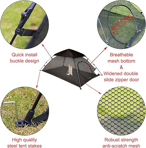 Miniatura 6 de AICHIFAN - Mini tienda de campaña para gatos para exteriores, recintos de mascotas y gatos, sombrilla portátil y casa de juegos para gatos con