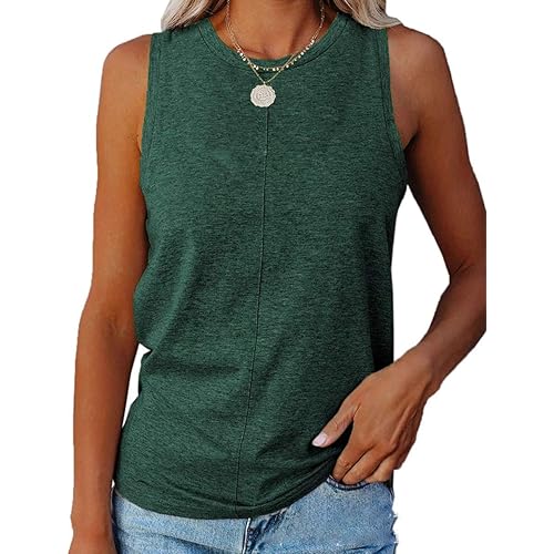 ZIWOCH Womens Tank Tops Summer Sleeveless Tshirts Casual Loose Fit Basic Tee Shirts