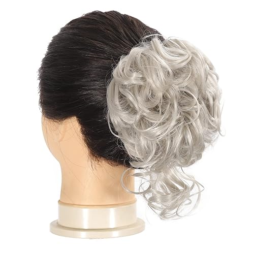 Miniatura 4 de Pinza de cabello con clip de moño desordenado, ondulado, rizado, con clip, moño despeinado, moño de pelo sintético falso para mujeres y niñas, color