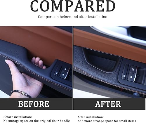 Miniatura 2 de TOYCIDFG Caja de almacenamiento lateral de puerta frontal para Alfa Romeo Giulia 2017-2020 con reposabrazos para teléfono, caja de almacenamiento