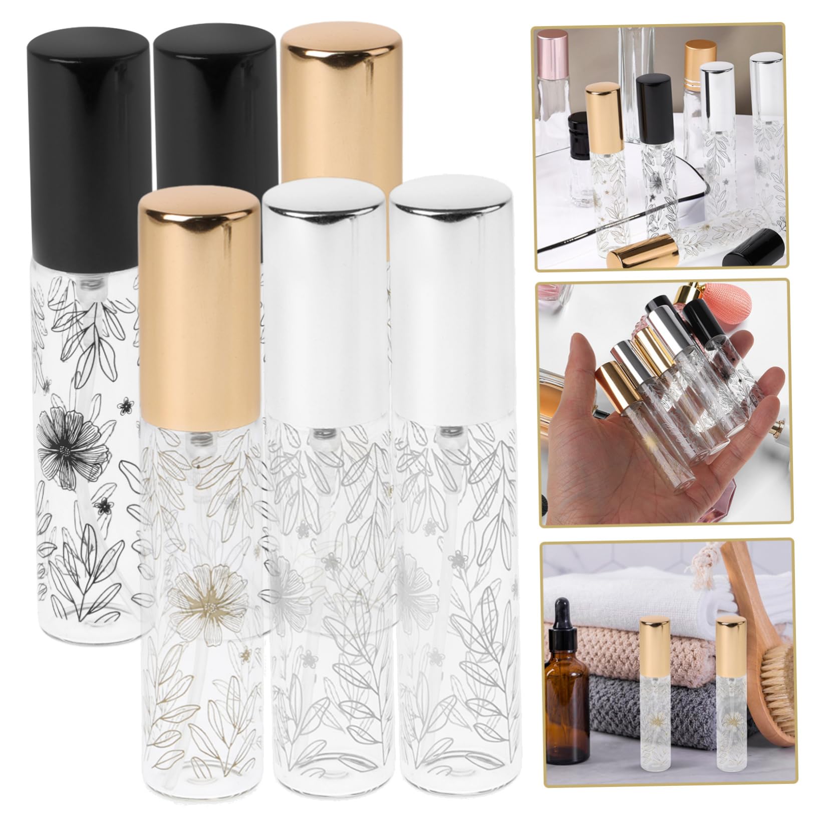 Beavorty 30 Unidades De Botellas De Spray Para Artículos De Tocador Para Viajes Botellas De Viaje Vacías Para Artículos De Tocador Mini Perfume Recargable Portátil Contenedores De Viaje