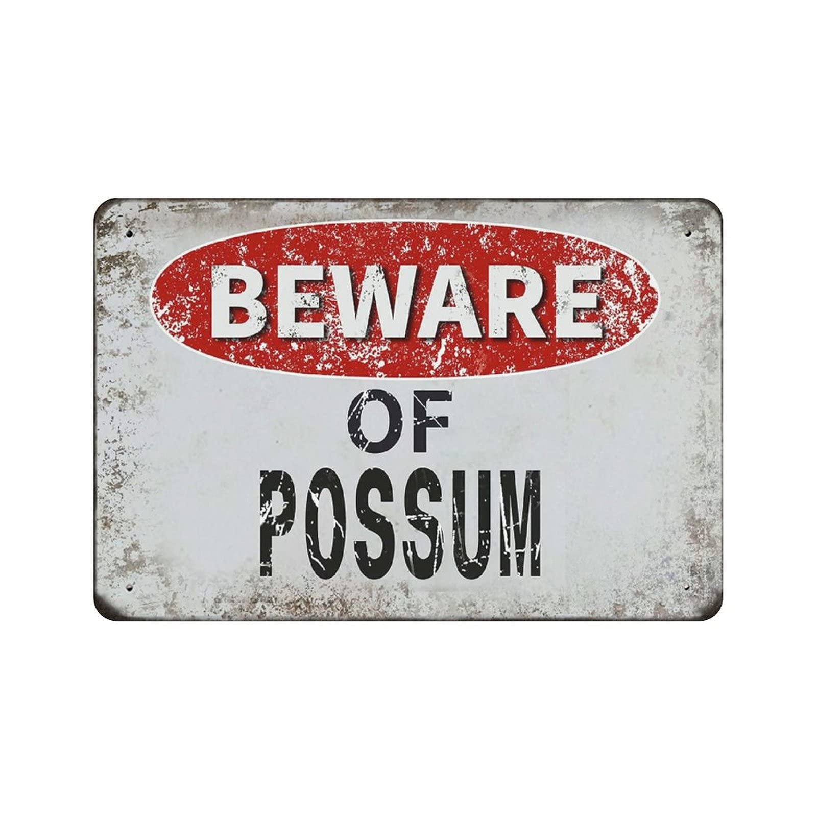 Metal Tin Sign Beware of Possum Vintage Tin Poster Metal Sign Wall Decoration Country Kitchen Home Garage Decor 8"x12"