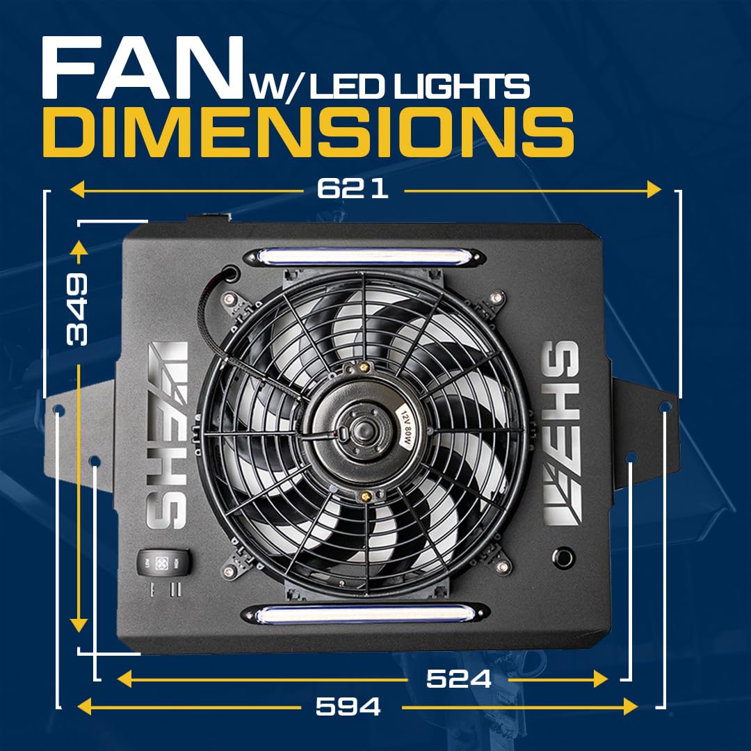 Zero-Turn Mower Canopy with Cooling Fan & LED Lights – Stay Cool & Protected While You Mow – Fits Most Zero-Turn Mowers (Black)