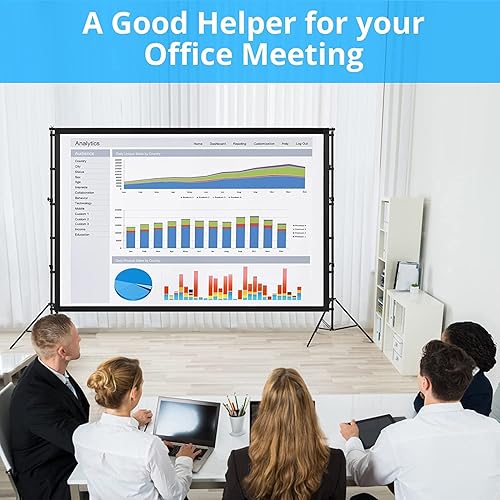 Miniatura 5 de Projector Screen with Stand, 100 inch Portable Projection Screen, 169 4K HD Rear &amp; Front Projections Movies Screen with Carry Bag, for Indoor