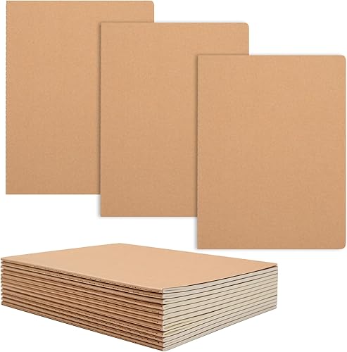 XYark Diarios grandes para cuadernos a granel, paquete de 15, tamaño B5, cubierta de kraft, cuadrícula de puntos, 60 páginas, 8.5 x 11 pulgadas,
