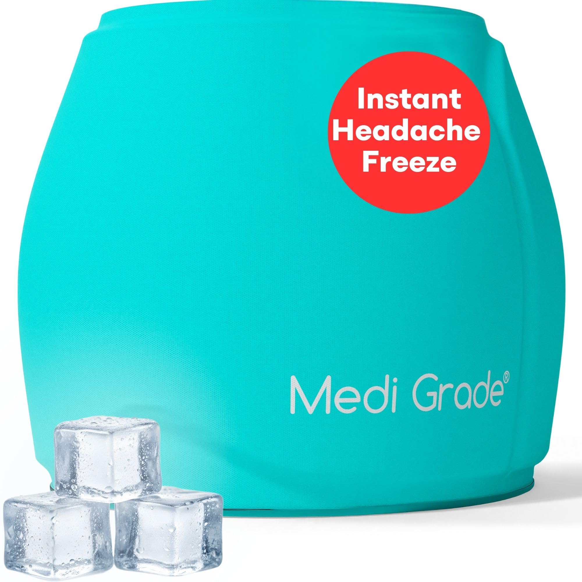 Medi Grade Migraine Relief Cap - Cooling Compression Headache Relief Cap with Full Coverage - Soft Flexible Fabric Gel Migraine Cap That Blocks Light, Reusable Migraine Mask for Cold Therapy