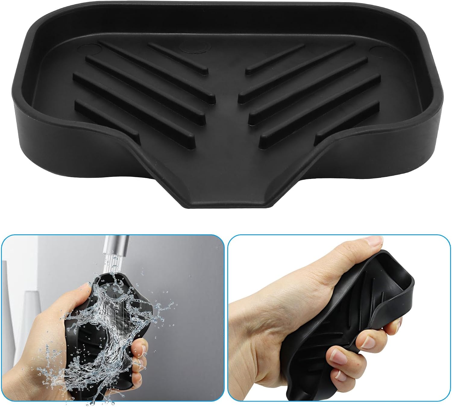 4.76 x 3.15 InchRubber Soap Dish, Black