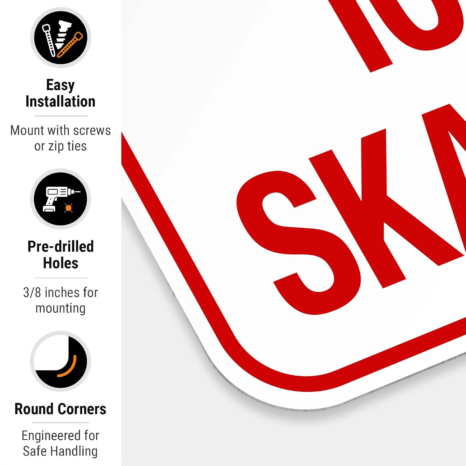 No Ice Skating Sign, 12x18 Inches, Rust Free .063 Aluminum, Fade Resistant, Made in USA
