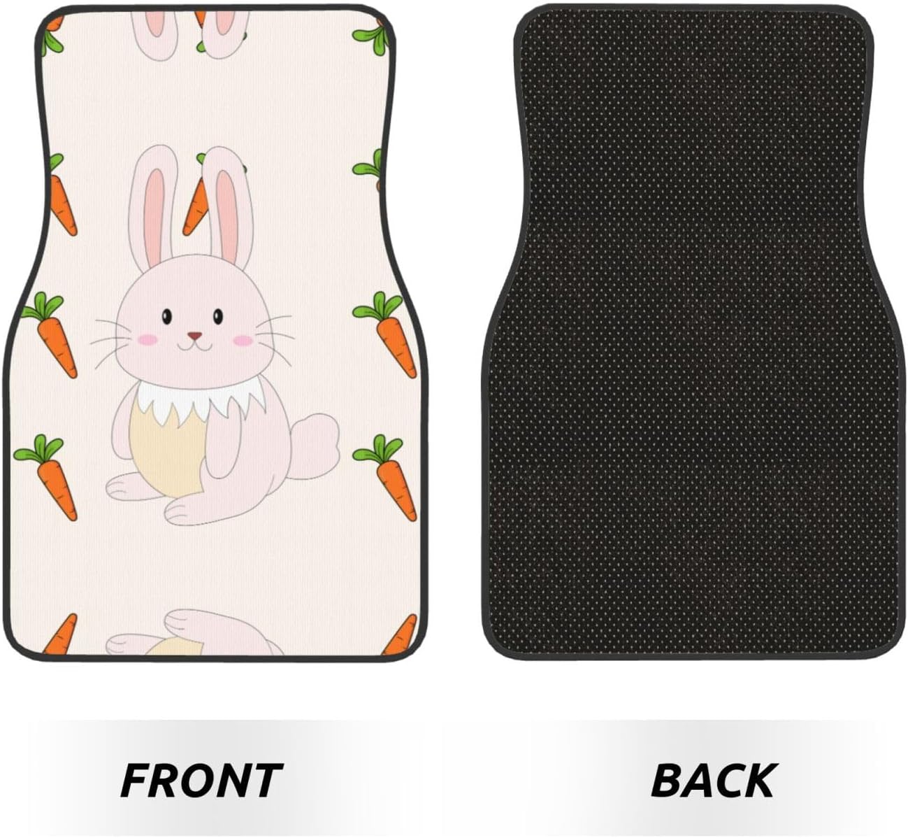smiling rabbit Patterned car mats 4-piece set | For cars/SUVs/trucks | Firm fit without displacement