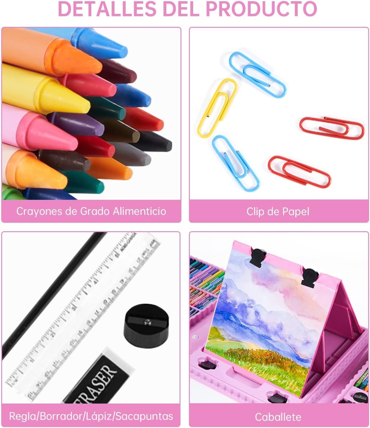 STOFFIER GARTEN 208 PCS Drawing Art Kit for Kids Girls Boys, Painting Set, Teens Artist, Art Set Case with Trifold Easel, Includes Oil Pastels, Color Pencils, Scissors, Origami Paper 40 Sheets 1