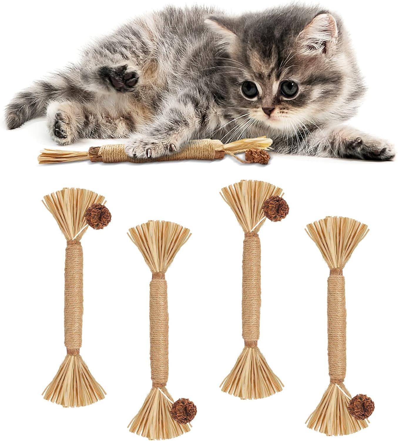 Cat Toys Silvervine Chew Stick, 4 Pack Edible Interactive