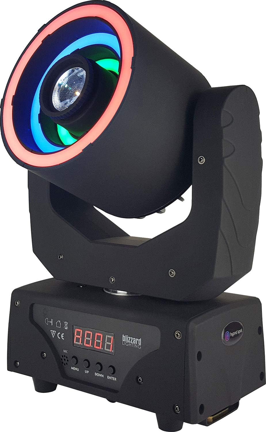 Hypno Spot 30-Watt LED Moving Head Light with Aura Effect (9 Filter Color Wheel + 9 Gobos)