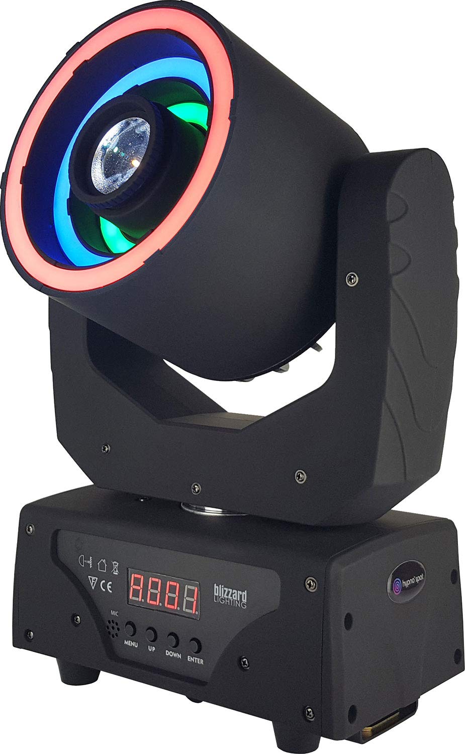 Hypno Spot 30-Watt LED Moving Head Light with Aura Effect (9 Filter Color Wheel + 9 Gobos)