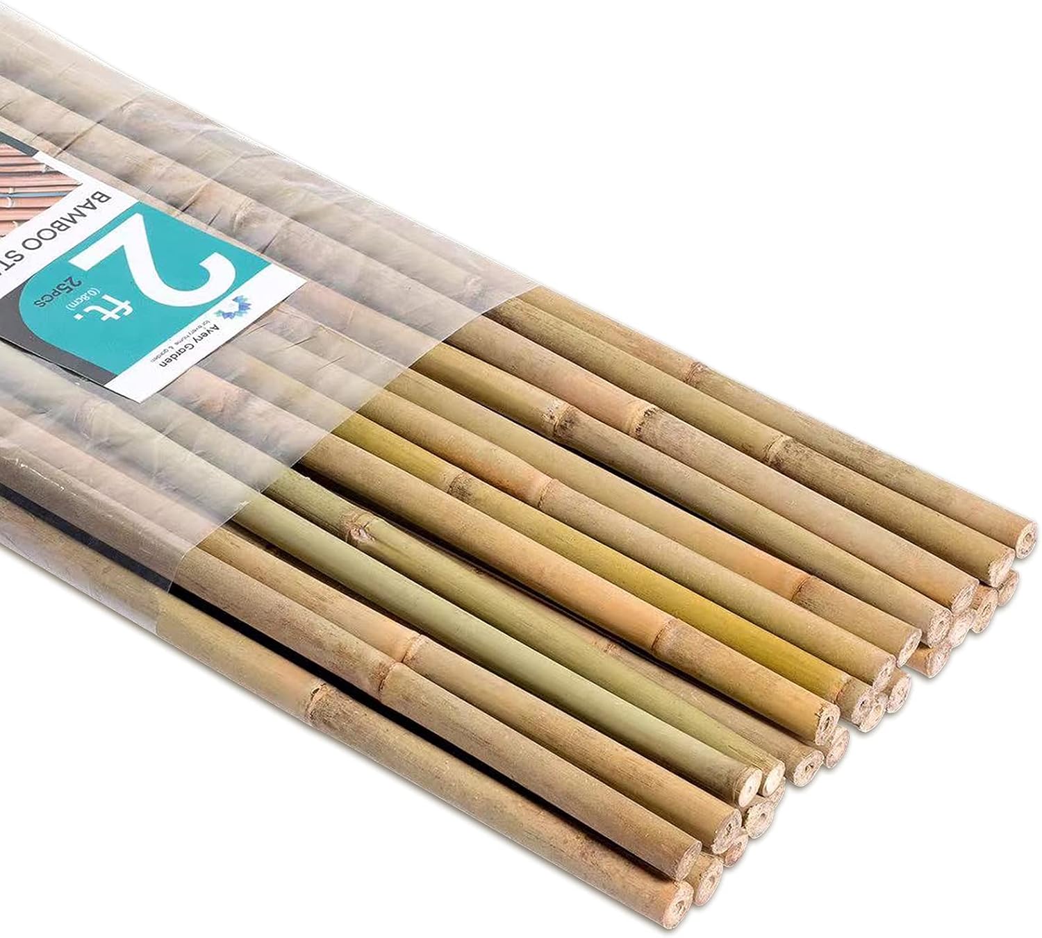 Buy Avery Garden 25Pack 2FT Bamboo Garden Stakes, Natural Sturdy Bamboo