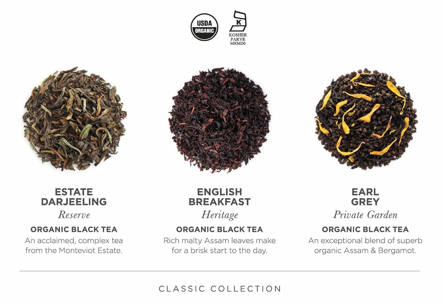 Teabloom Classic Black Teas – Organic Assortment with 12 Plant-Based Pyramid Sachets, Earl Grey, Darjeeling & English Breakfast, Elegant Presentation Box for Tea Enthusiasts - Image 3