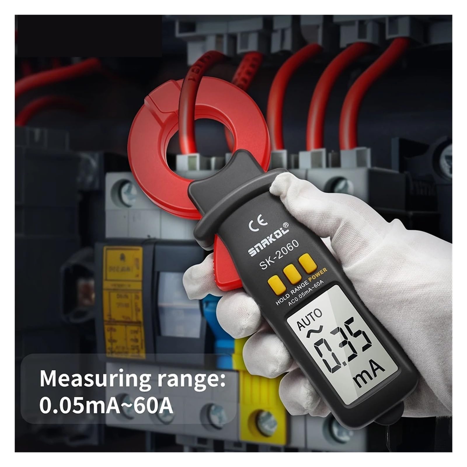 Multimetro Digitale con Pinza amperometrica, Gamma Automatica, multimetro, amperometro AC 0,05 mA-60 A, Tester di Corrente di dispersione, Strumenti Professionali for elettricisti