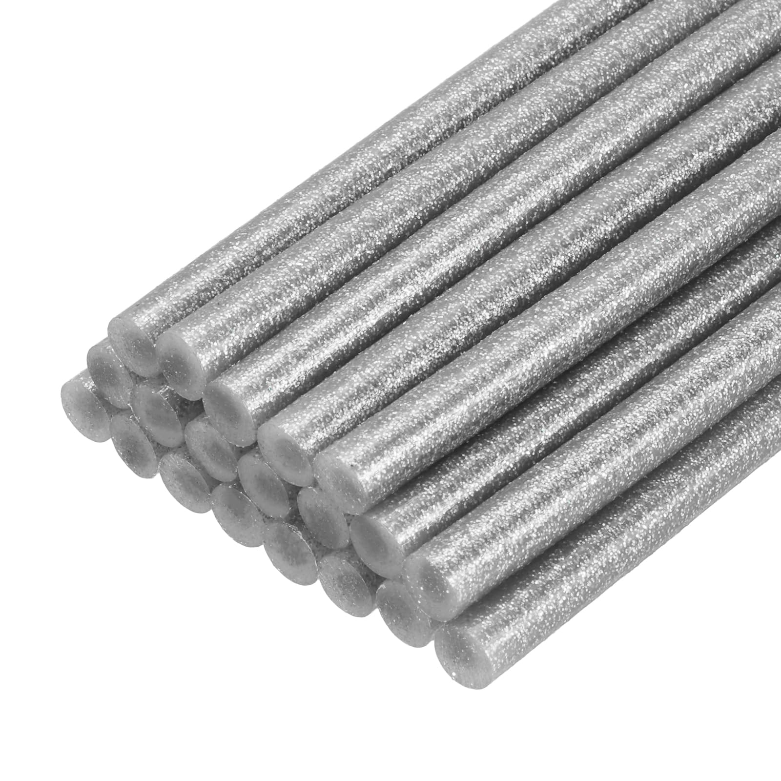 PATIKIL Hot Glue Sticks for Glue Gun, 20 Pcs Colored Hot Melt Adhesive Bulk Sticks for DIY Craft Projects Art Decoration Home Repairs, Silver (7mm x 200mm)