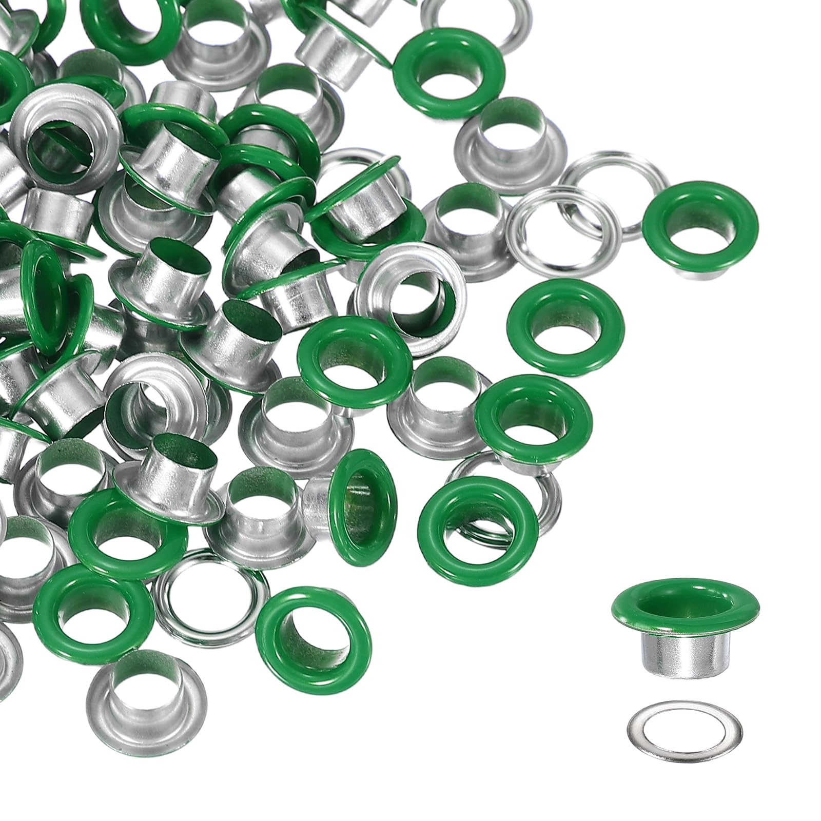 YELARXI Grommets Kit, Metal Eyelets with Washers 6mm 1/4" & 250 Set & Cyan