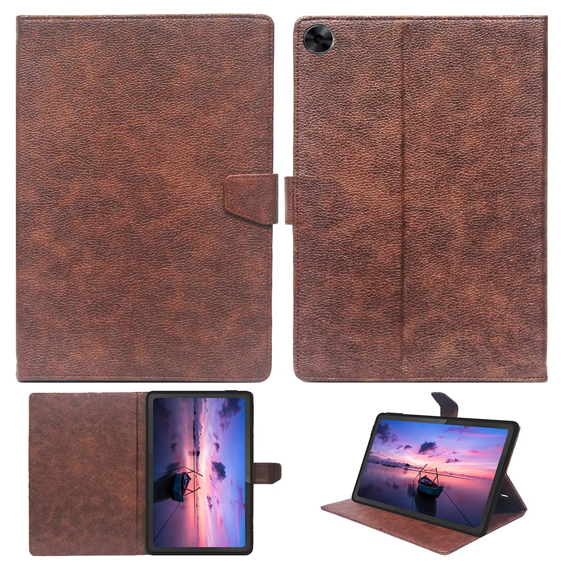 Zaoma PU Leather Flip Flap Case Compatible for realme PAD 10.4 inch Tablet - Brown (B09HV9KD32) Amazon Price History, Amazon Price Tracker