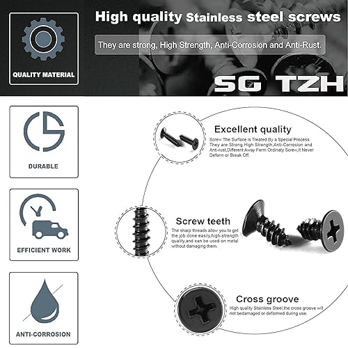 Miniatura 4 de Tornillo para madera n. 8 x 2 pulgadas, 100 tornillos de acero inoxidable 18-8 (304), cabeza plana, tornillos autorroscantes rápidos para paneles de