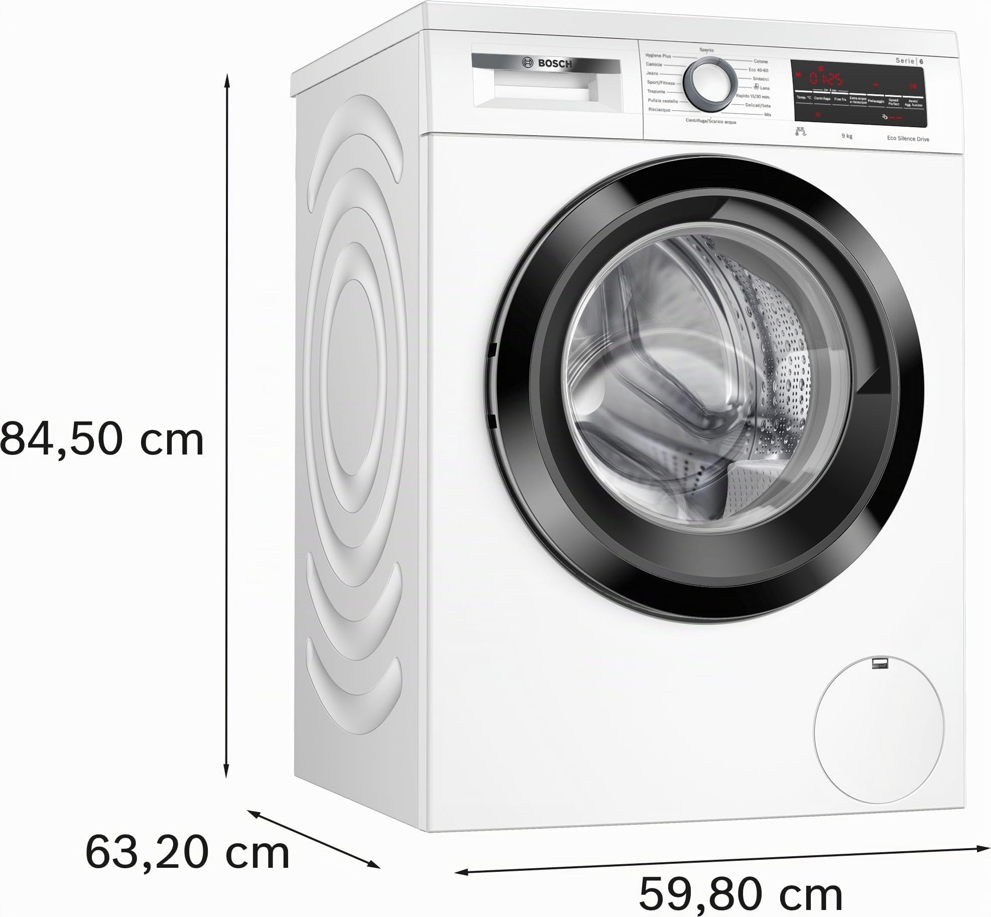 Bosch WUU28T29II Serie 6 Lavatrice 9kg 1400 giri/min Classe A | Lavatrice con doppio attacco per acqua calda e fredda, programma igienico, 10 anni di assistenza, Made in Europe sul motore