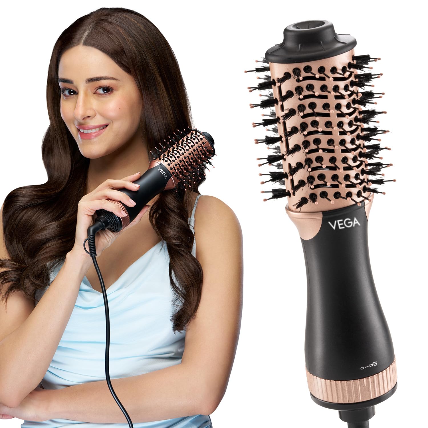 VEGA Litstyle L3 Volumizer Hair Blow Dryer Brush With 3 Heat/2 Speed Settings, 360° Airflow Vent, 3 in 1 Compact Hot Air Brush For Women, Tourmaline Ceramic Coated Barrel, 500 Watts, (VHSD-03) VEGA Litstyle L3 Volumizer Hair Blow Dryer Brush With 3 Heat/2 Speed Settings, 360° Airflow Vent, 3 in 1 Compact Hot Air Brush For Women, Tourmaline Ceramic Coated Barrel, 500 Watts, (VHSD-03)