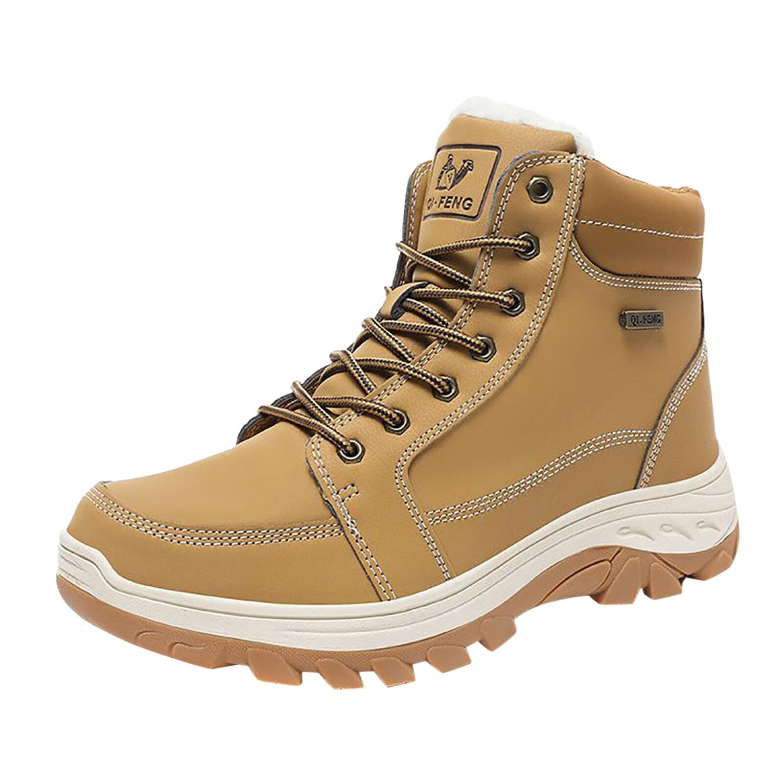Generisch Bottes de neige d'hiver pour homme avec semelle antidérapante, construction résistante aux chocs, doublure en peluche douce pour les randonnées chaudes en plein air dans la neige