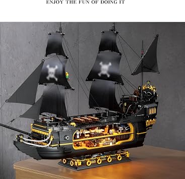 Phantom Pirate Ship Building Blocks Set - 2900PCS Sailboat Bricks Kit, Collectible Warship Model, Home Office Decor, DIY Fantasy Nautical Toy, Creative Gift for Adult, Teen