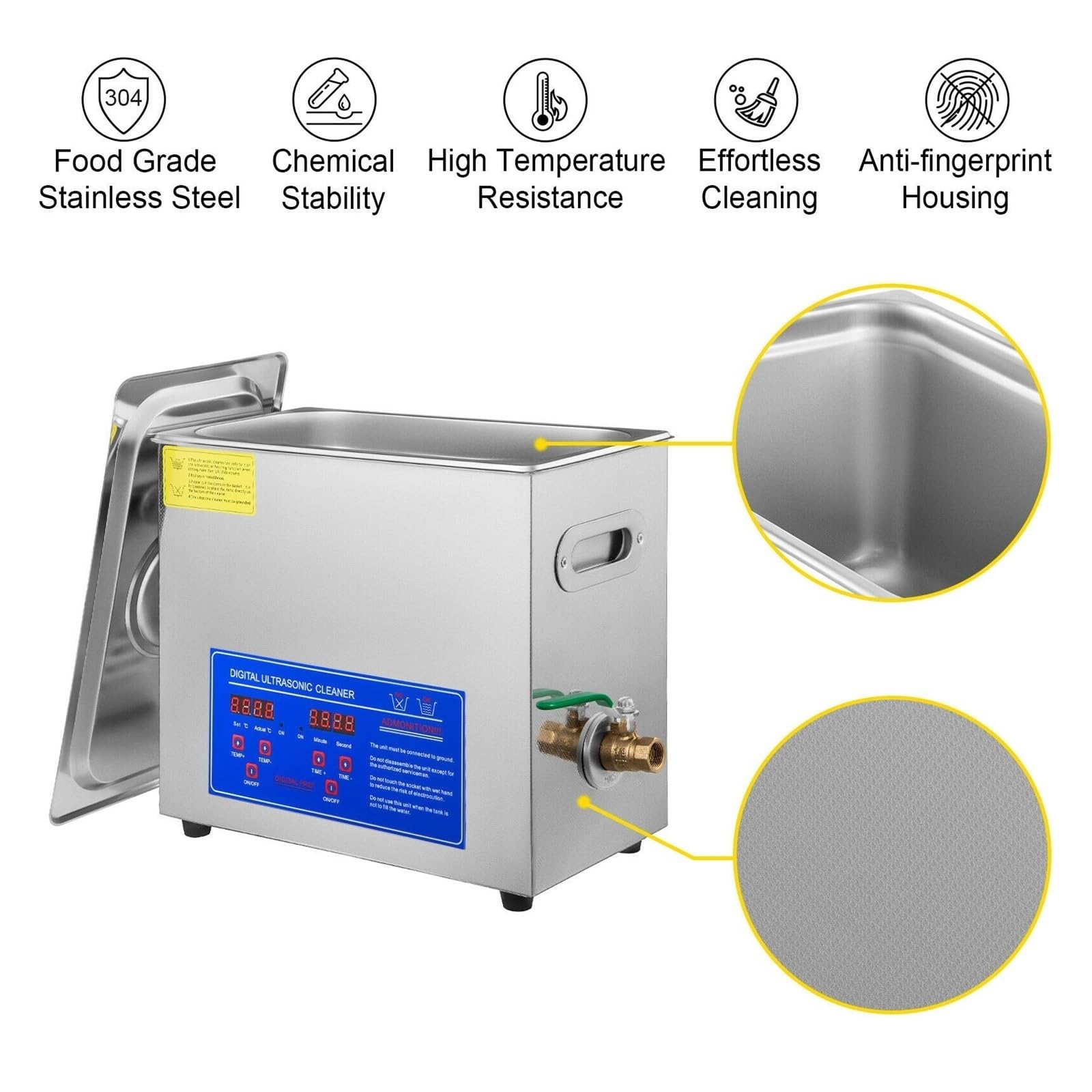 200W Ultra Cleaner Biżuteria Czyszczenie Grzałka Timer 6L Zbiornik Maszyna do Czyszczenia Kąpieli Przemysł Sprzęt Ze Stali Nierdzewnej