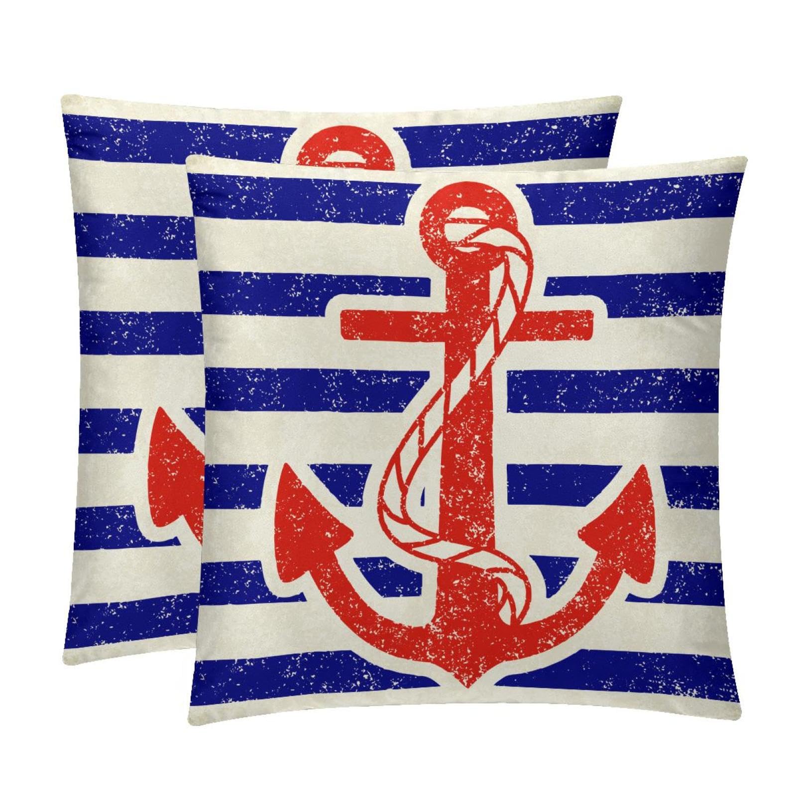 TDGKPZ Sailing Blue Throw Pillow Covers 2 Pack Pillowcases Soft Cozy Pillow Cases For Couch Bed Sofa 40x40cm