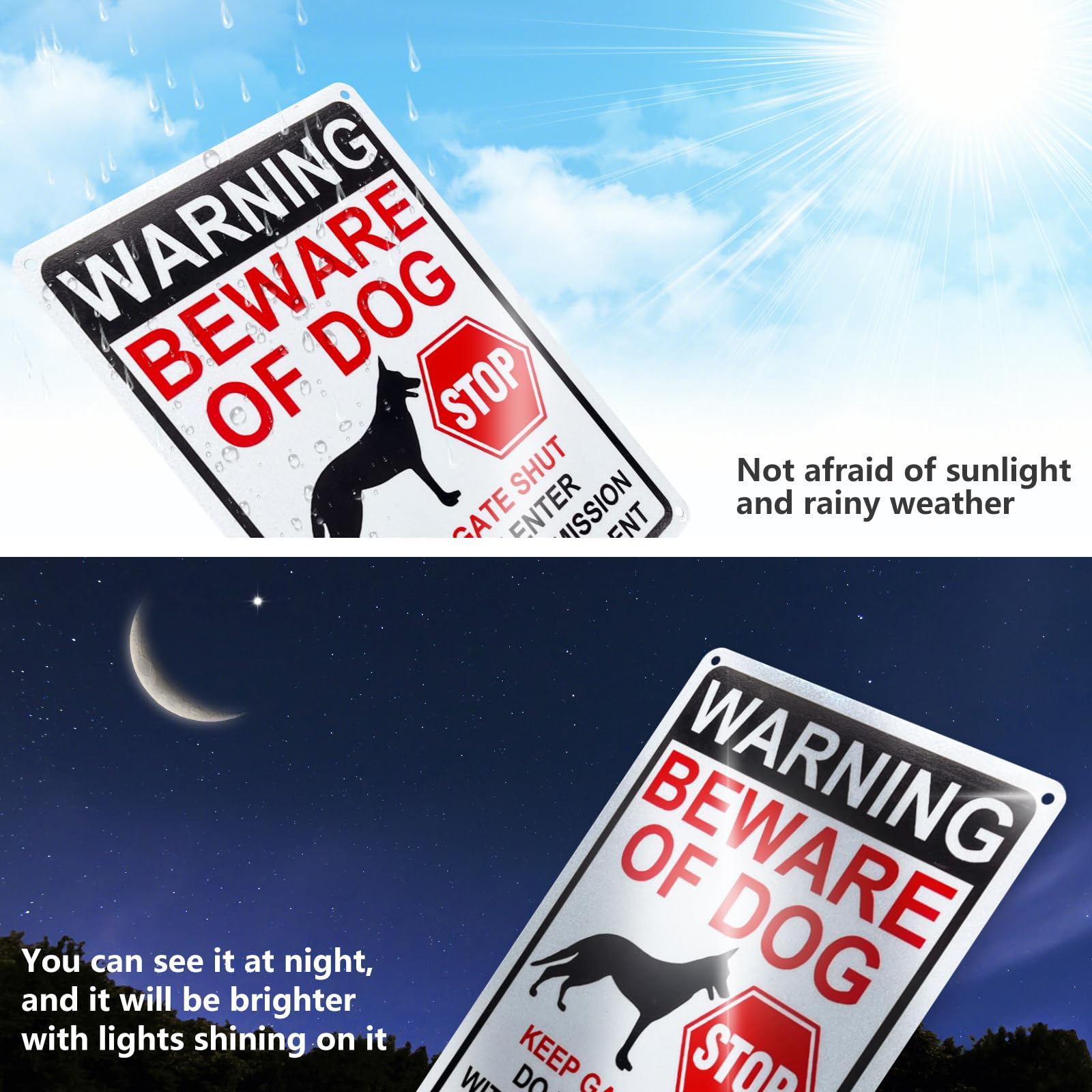 Dog Signs For Home 1 Pack Beware Of Dog Signs, 11.81x7.87 Inch