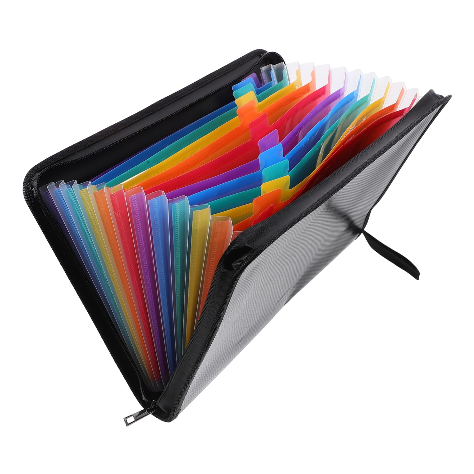 Pochette à Dossiers Accordéon Noire 12 Compartiments, Pp et Non-tissé