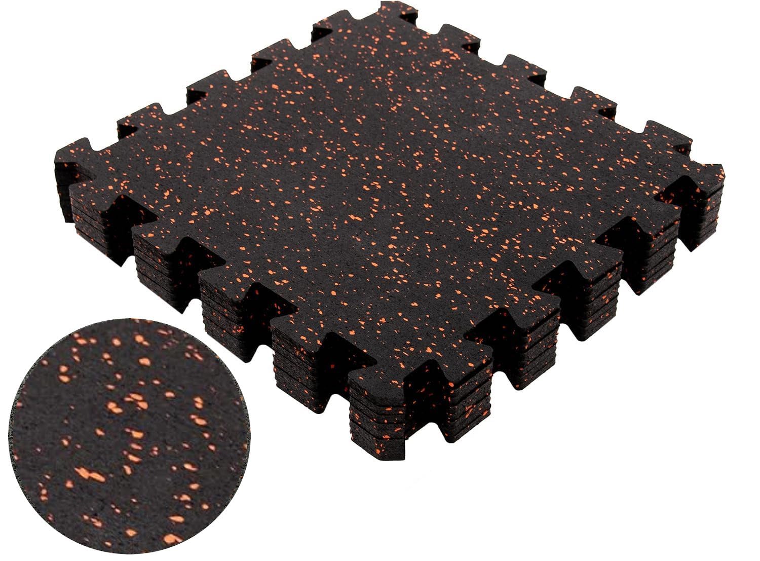 Tappeto Palestra 100% GOMMA alta densità (NO SCHIUMA EVA) Fitness Ginnastica Pavimento Puzzle Protettivo Incastro Tatami Sport Materassino Mattonella Home Gym Manubri (4 Pannelli 50x50 cm)