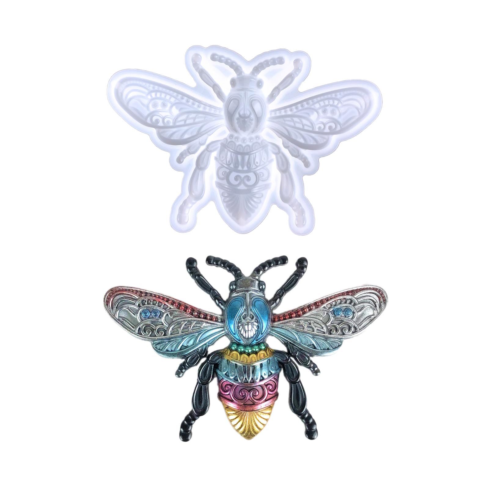 Grandi ornamenti lucidi a forma di api in silicone resina epossidica stampo portachiavi ciondolo gioielli per San Valentino mestiere