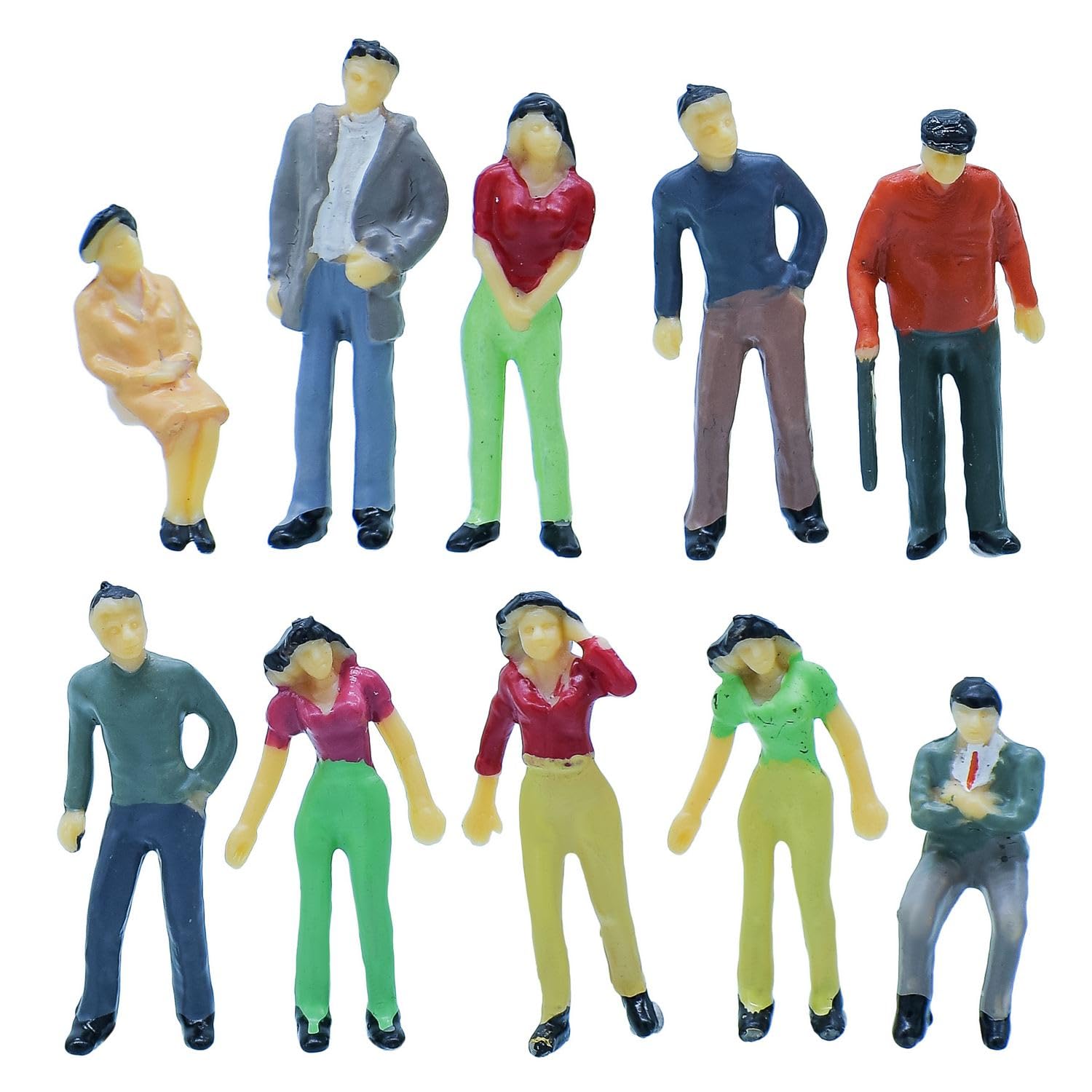 Aadyacrafts Miniature Model Figure Humans, Colorful Plastic People Figurines, Scale Model Figures for Dioramas, Train Layouts, Architecture Models, 1x4x0.2 Cm, 10 Pieces, XCR-1.42-image-38