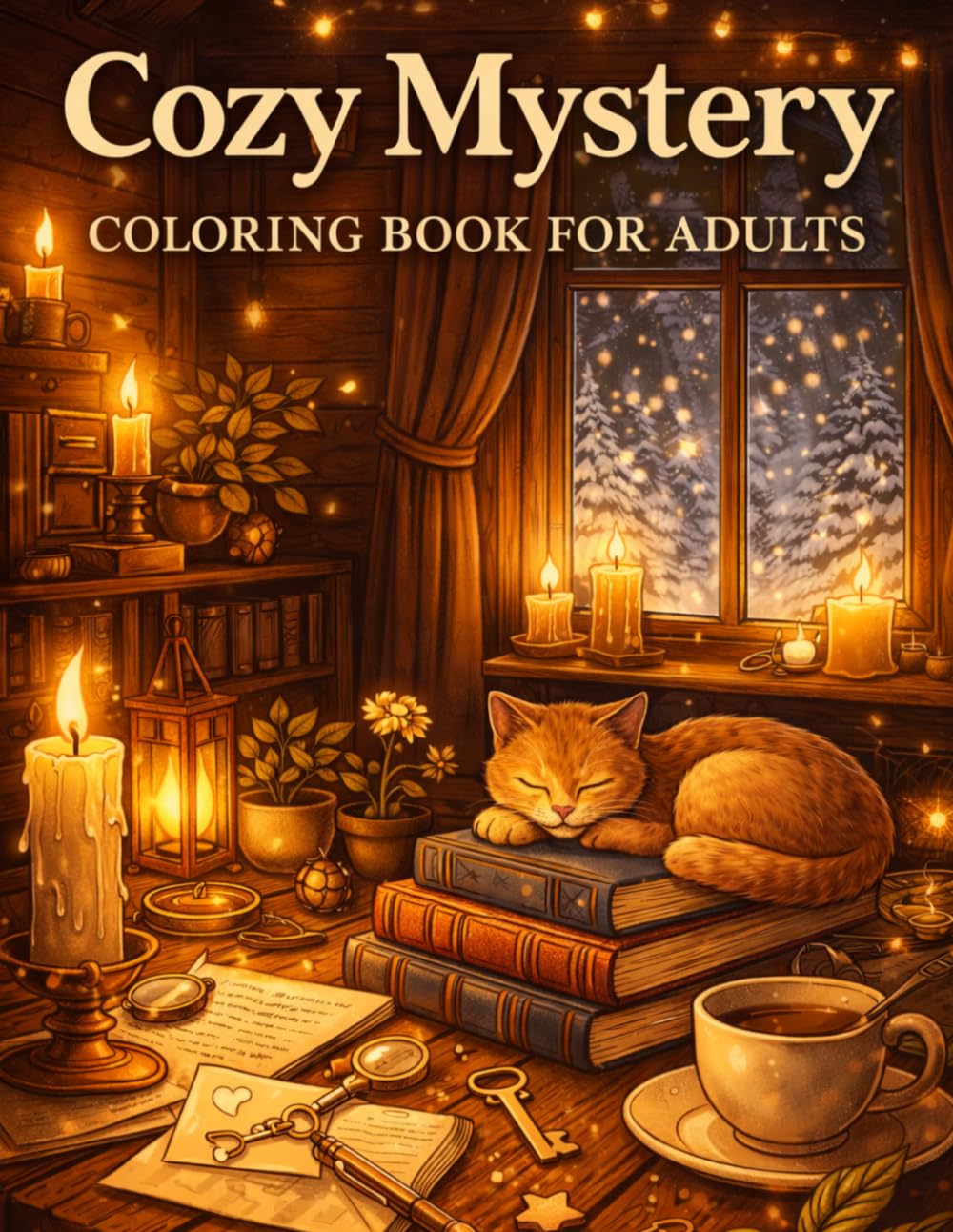 Cozy Mystery Coloring Book for Adults: Hidden Objects, Relaxing Puzzles & Cozy Scenes to Color | Aesthetic Stress Relief Activity Book